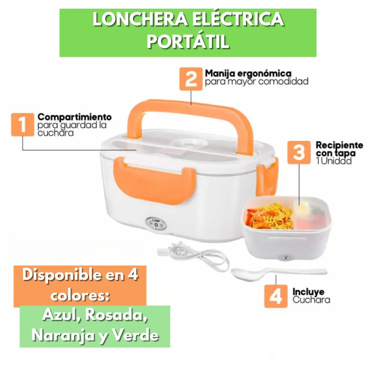 LONCHERA ELÉCTRICA PORTÁTIL CALENTADORA